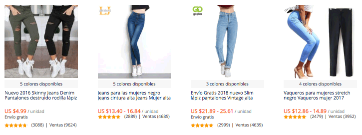 comprar jeans para dama en aliexpress