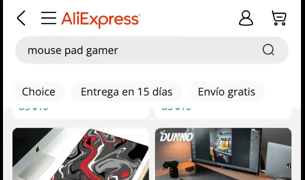 buscar mouse pad gamer en aliexpress