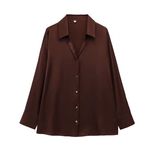 camisa café para mujer en AliExpress México