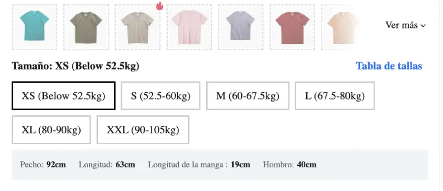 tallas playeras para hombre en AliExpress México