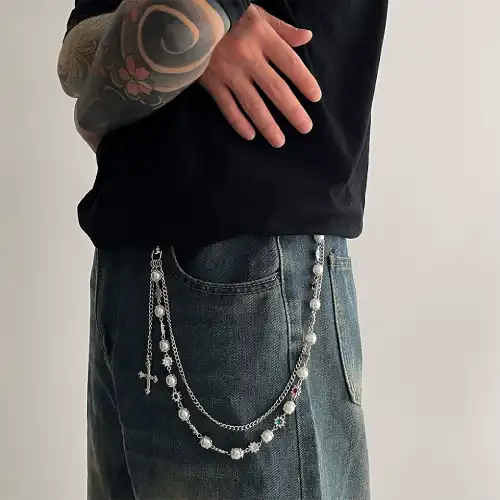 jeans con cadena para hombre en AliExpress México