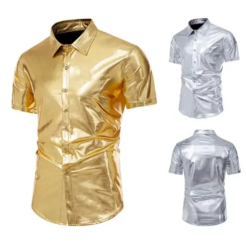 camisa dorada y plateada de hombre en AliExpress México