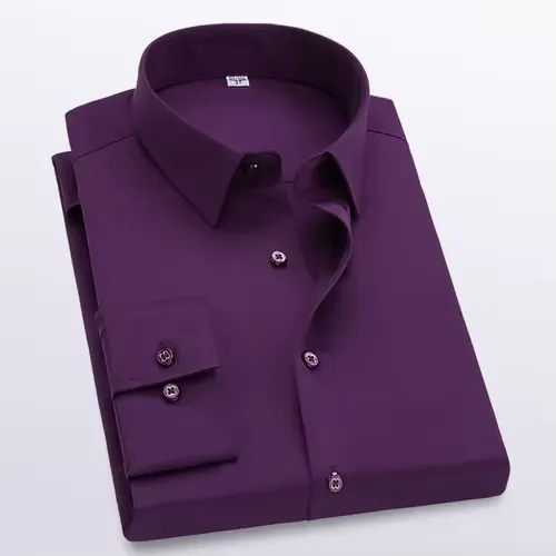 camisa morada de hombre en AliExpress México