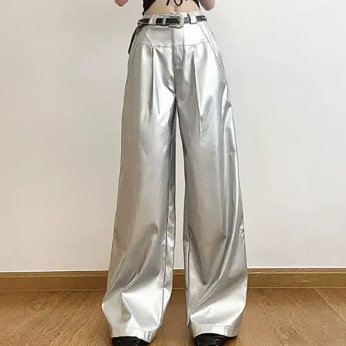 pantalón plateado mujer en AliExpress México