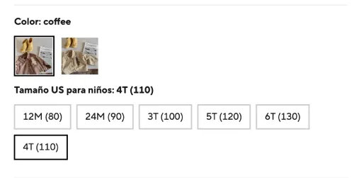 tallas de camisas para niños en AliExpress México
