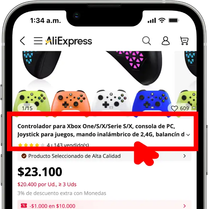 titulos y descripción de control para xbox en AliExpress México