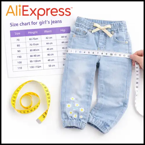verificar tallas de jeans para niñas en AliExpress México