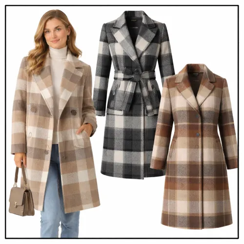 Abrigos de cuadros para mujer en AliExpress México
