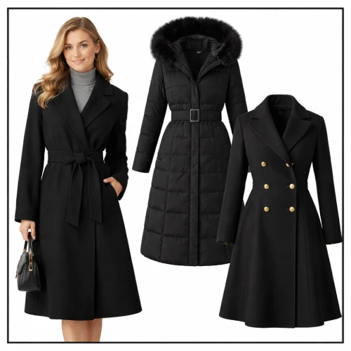 abrigo negro para mujer en AliExpress México