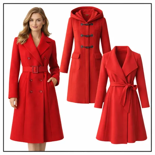 abrigo rojo para mujer en AliExpress México