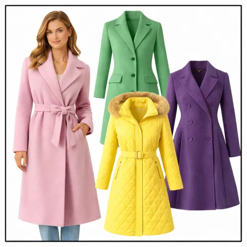 Abrigos rosas, verdes, amarillos y morados para mujer en AliExpress México