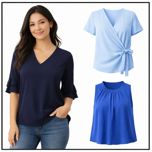 Blusas azules: marino, cielo y azul rey en AliExpress México