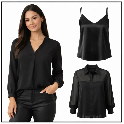Blusa negra mujer y opciones de vestir en AliExpress México