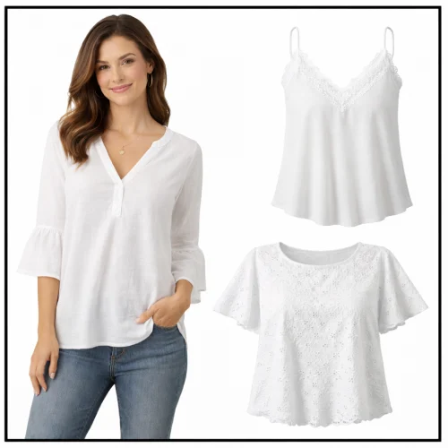 Blusa blanca mujer y variantes blancas en AliExpress México