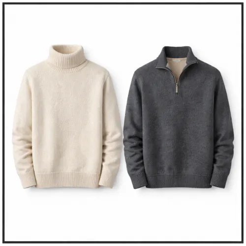 Suéter cuello alto y cuello de tortuga para hombre en AliExpress México