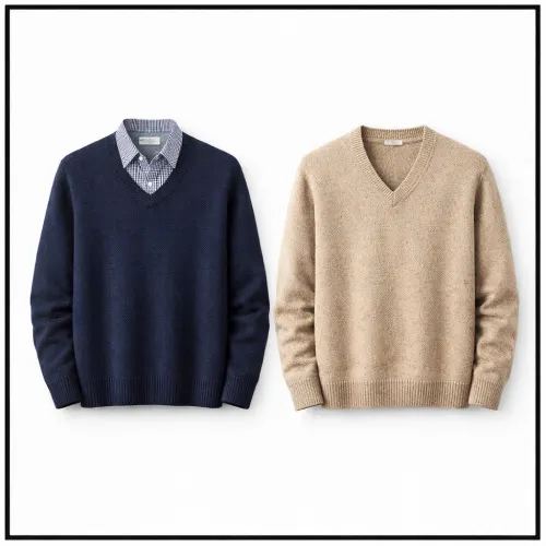 Suéter cuello en V para hombre en AliExpress México