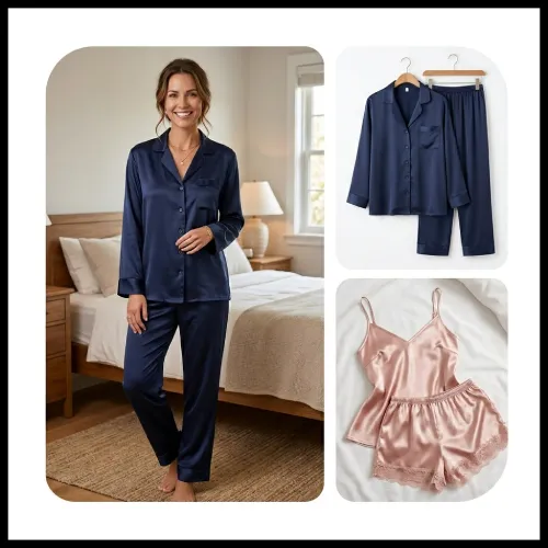 Pijama de seda y pijama de satín para mujer en AliExpress México