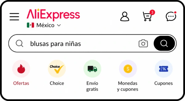 buscar blusas para niñas en AliExpress México