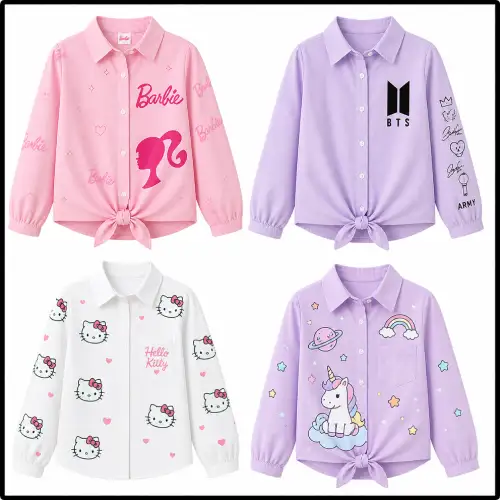 Camisas de moda y temáticas para niñas (Barbie, BTS y más) en AliExpress México