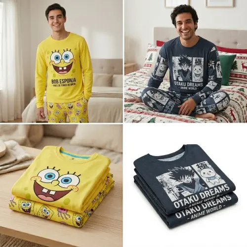 Pijama Bob Esponja hombre y pijamas anime hombre en AliExpress México