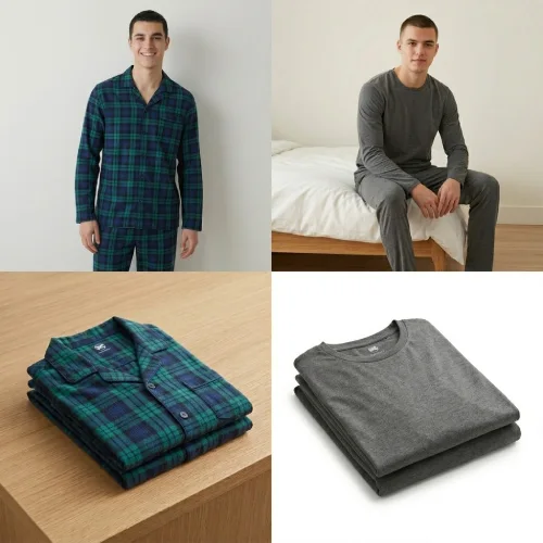 Pijama de cuadros hombre y pijama hombre manga larga en AliExpress México